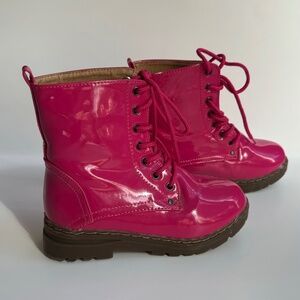 Hot Pink Child Combat Boots Size 2